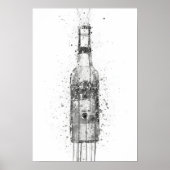 Beer Bottle Aztec Gold Grey Poster (Voorkant)