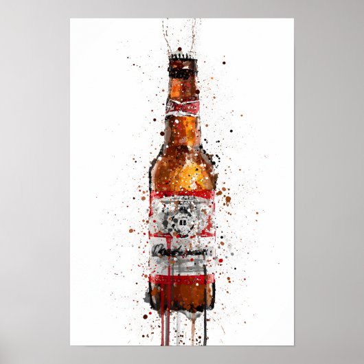 Beer Bottle Wall Art Print 'Amber' (Voorkant)