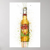 Beer Bottle Wall Art Print 'Aztec gold' (Voorkant)