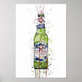 Beer Bottle Wall Art Print 'Green' (Voorkant)