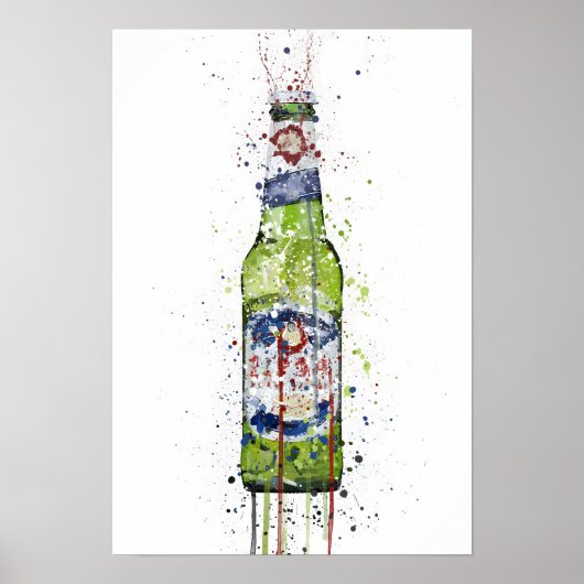 Beer Bottle Wall Art Print 'Green' (Voorkant)