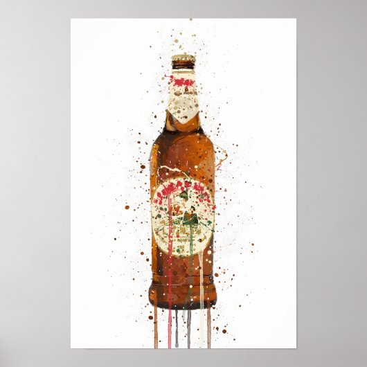 Beer Bottle Wall Art Print 'La Dolce Vita' (Voorkant)