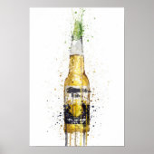 Beer Bottle Wall Art Print 'Lime' (Voorkant)