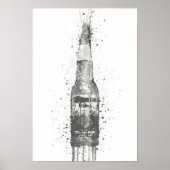 Beer Bottle Wall Art Print 'Lime' Grey  (Voorkant)