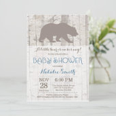 Beer Boy Baby shower Invitation Rustic Woodland Kaart (Staand voorkant)