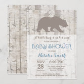 Beer Boy Baby shower Invitation Rustic Woodland Kaart (Voorkant / Achterkant)