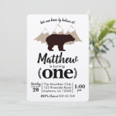 Beer Boy First Birthday Lumberjack Kraft Kaart (Staand voorkant)