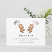 Beer Boy Girl Twins - 1e Verjaardag Dank u Kaart (Staand voorkant)