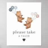 Beer Boy Girl Twins - 1e Verjaardag - Favor Sign Poster (Voorkant)