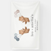 Beer Boy Girl Twins - Gezamenlijke 1e Verjaardag W Spandoek (Verticaal)
