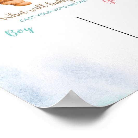 Beer Boy or Girl Voeding Board Gender Reopenbaarma Poster (Hoek)