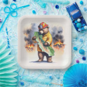 Beer brandweerman van Californië Papieren Bordje (Feest)