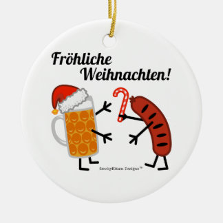 Beer & Bratwurst - Fröhliche Weihnachten! Keramisch Ornament