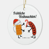 Beer & Bratwurst - Fröhliche Weihnachten! Keramisch Ornament (Links)