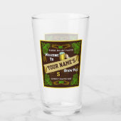 Beer Brew Pub Persoonlijke naam | Hop Barley Bar Glas (Achterkant)