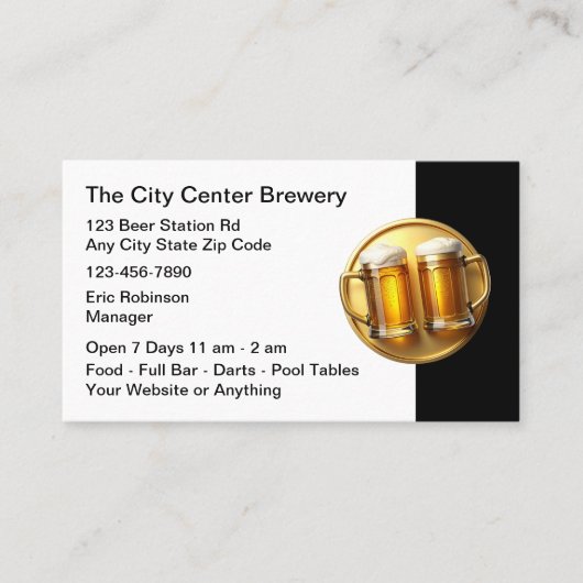 Beer Brewery Beer Mugs Business Cards Visitekaartje (Voorkant)