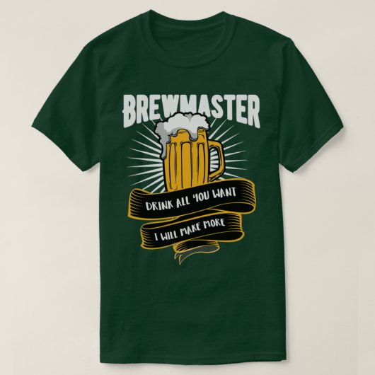 Beer Brewmaster Drink alles wat je wilt.. ik zal m T-shirt (Design voorkant)