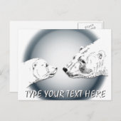 Beer Briefkaarten van poolBeren (Voorkant / Achterkant)