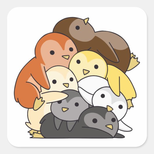 Beer Brotherhood Flag Pride Lgbtq Cute Penguin Vierkante Sticker (Voorkant)