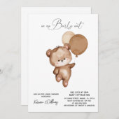 Beer Brown Bearly Wait Baby shower Kaart (Voorkant / Achterkant)