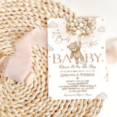 Beer Brown Genderneutraal Baby shower Kaart