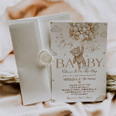 Beer Brown Genderneutraal Baby shower Kaart