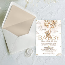 Beer Brown geslacht neutrale babyshower 