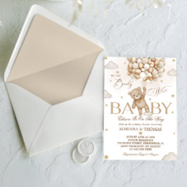 Beer Brown geslacht neutrale babyshower Kaart