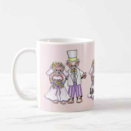 Beer bruid en bruidegom bruiloft mok (Links)