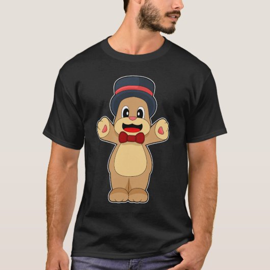 Beer Bruidegom Cilinder Huwelijk T-shirt (Voorkant)