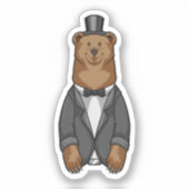 Beer bruidegom met jas sticker (Voorkant)