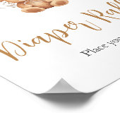 Beer bruin ballon Baby shower luier Raffle Poster (Hoek)