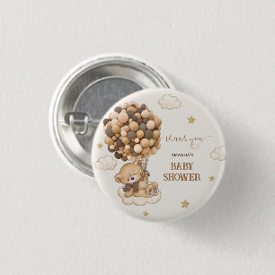 Beer Bruine Ballonnen Baby Shower Favor Ronde Button 3,2 Cm
