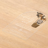 Beer, bruine ballonnen, heteluchtballon, Baby show Acryl Uitnodigingen (Laagn)