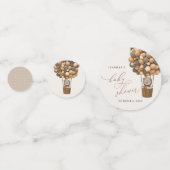 Beer, bruine ballonnen, heteluchtballon, Baby show Confetti (Achterkanten)