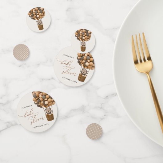 Beer, bruine ballonnen, heteluchtballon, Baby show Confetti (Groep)