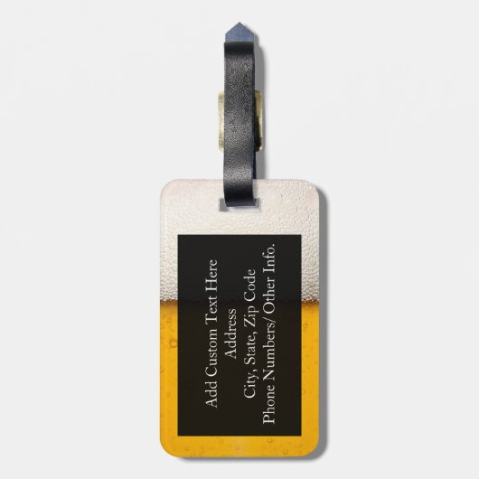 Beer Bubbles Close-up Bagagelabel (Achterkant verticaal)