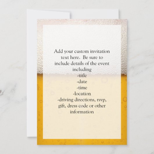 Beer Bubbles Close-up Kaart (Achterkant)