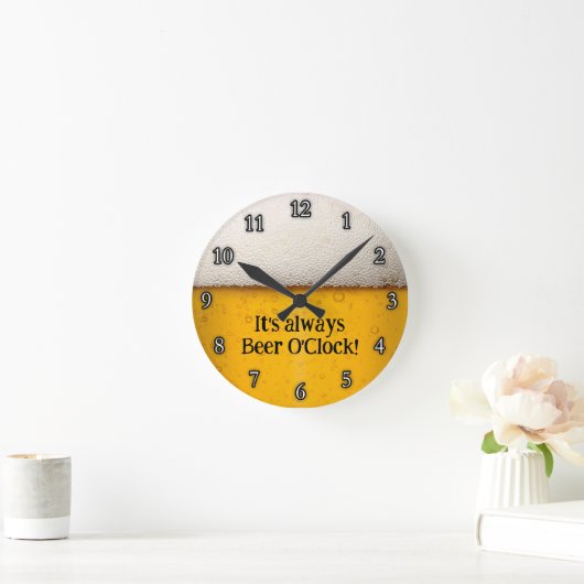 Beer Bubbles Close-up Ronde Klok (Huis)