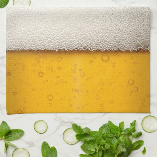 Beer Bubbles Close-up Theedoek (Gevouwen)