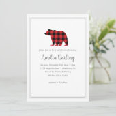 Beer Buffalo Check Baby shower Uitnodiging (Staand voorkant)
