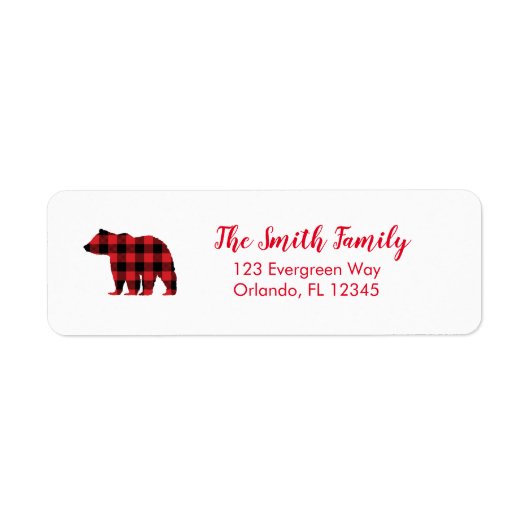 Beer Buffalo Check Pattern Adres Etiket (Voorkant)