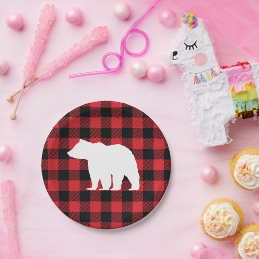 Beer Buffalo Check Pattern Holiday Papieren Bordje (Feest)