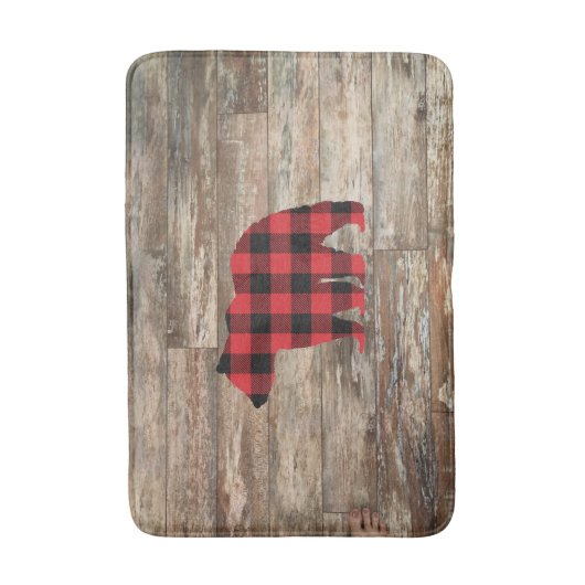 Beer Buffalo Controle Rustic Wood Bath Mat (Voorkant Verticaal)