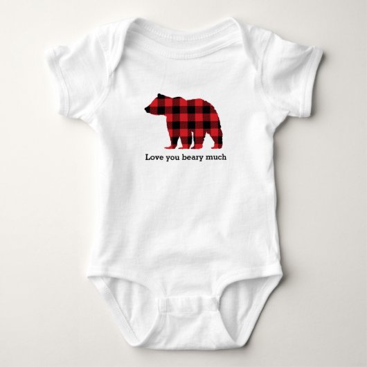 Beer Buffalo geruite patroon silhouet  Romper (Voorkant)