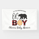 Beer Buffalo Plaid Baby shower Spandoek (Horizontaal)