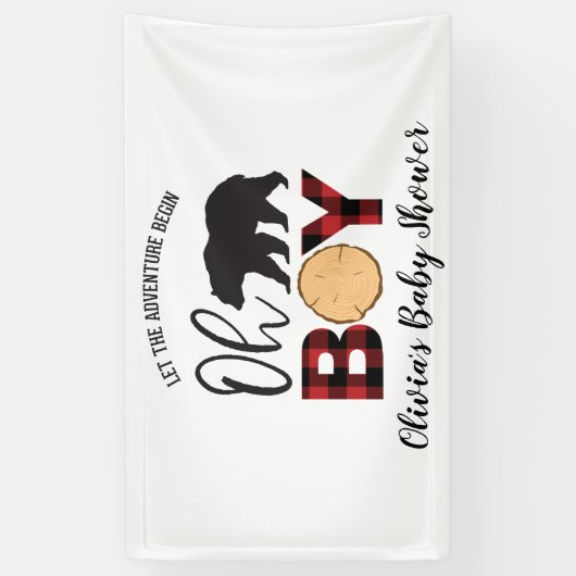 Beer Buffalo Plaid Baby shower Spandoek (Verticaal)