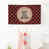 Beer Buffalo Plaid Baby shower Welkom Spandoek (Insitu)