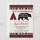 Beer Buffalo Plaid Lumberjack Boy baby shower Kaart (Voorkant)