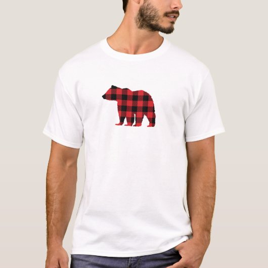 Beer Buffalo Red Check Patroon T-shirt (Voorkant)